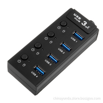 USB Hub 3.0 with Power Switch 4 Port USB